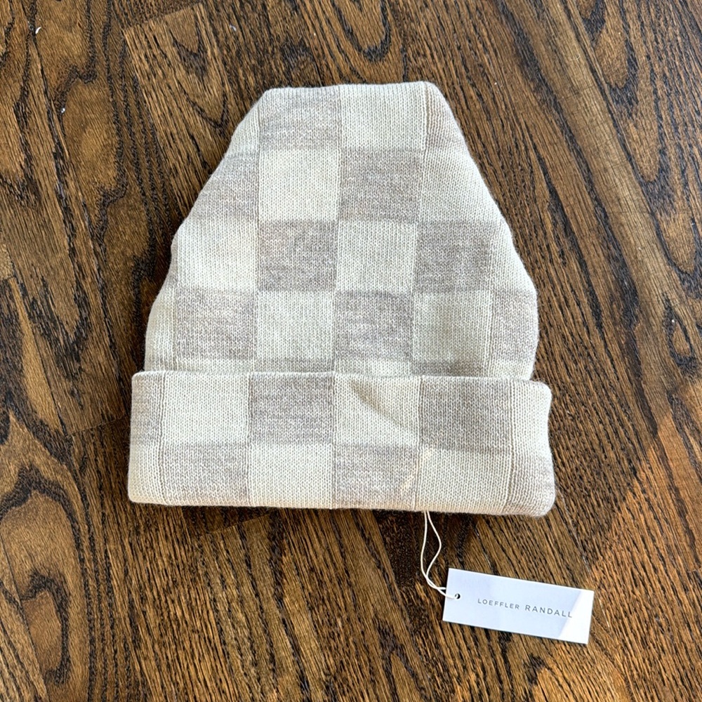 Loeffler Randall Checkered Beanie NWT
